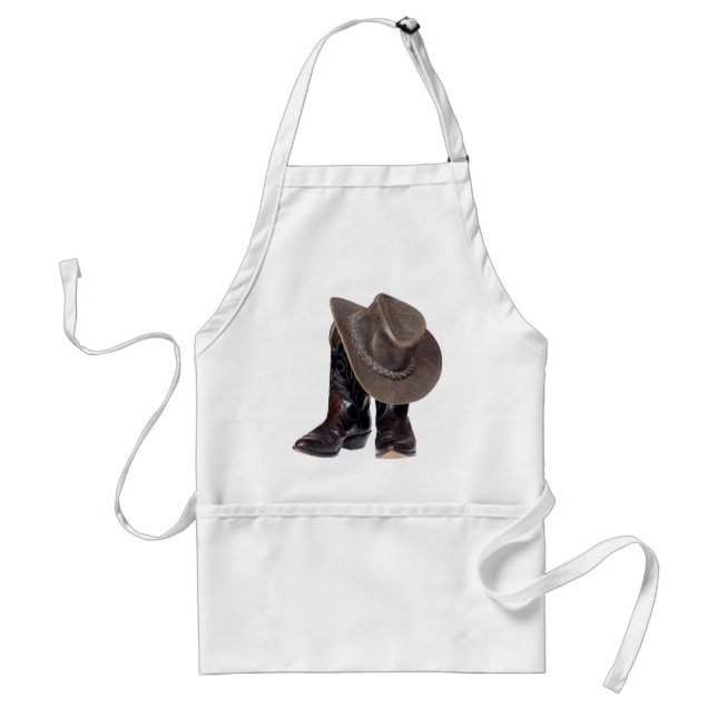 Cowboy Boots and Hat Adult Apron (Front)