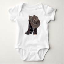 Cowboy Boots and Hat Baby Bodysuit