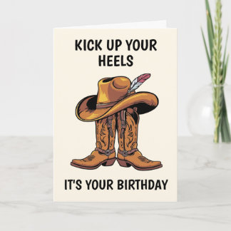 Cowboy Boots and Hat Birthday Card