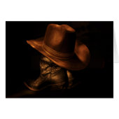Cowboy Boots and Hat Bronze Western Card (Front Horizontal)