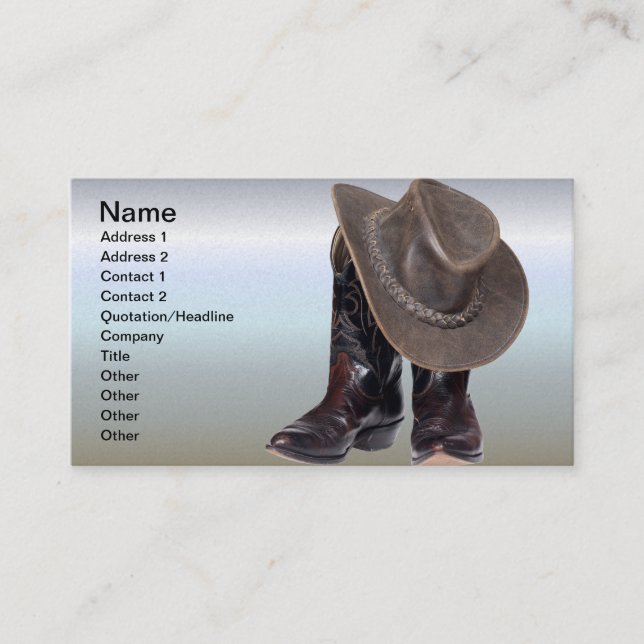 Cowboy Boots and Hat Business Card (Front)