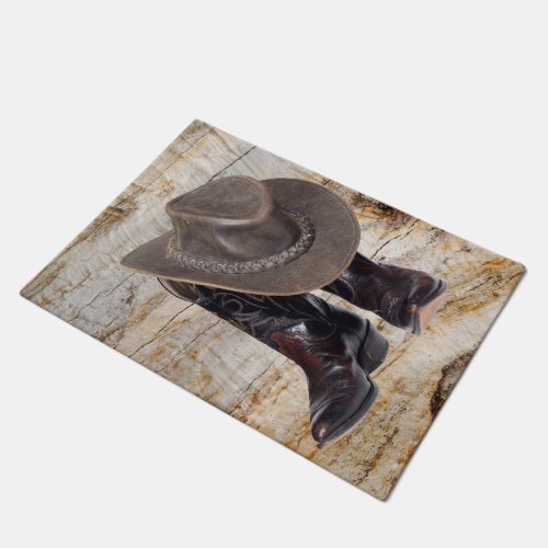 Cowboy Boots and Hat Doormat