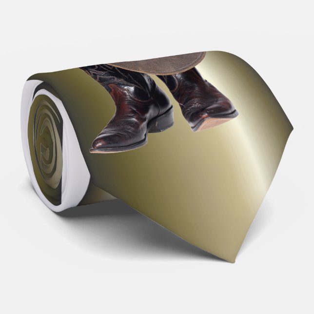 Cowboy Boots and Hat Neck Tie (Rolled)