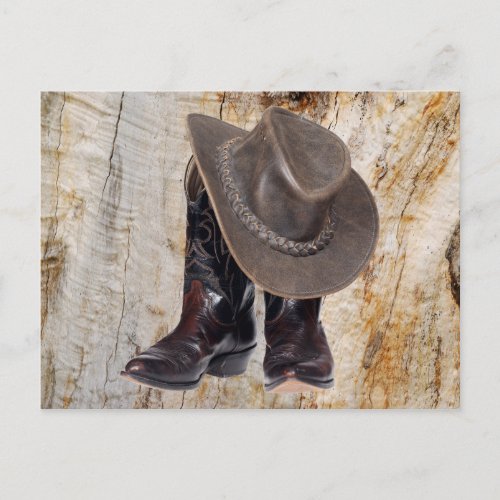 Cowboy Boots and Hat Postcard