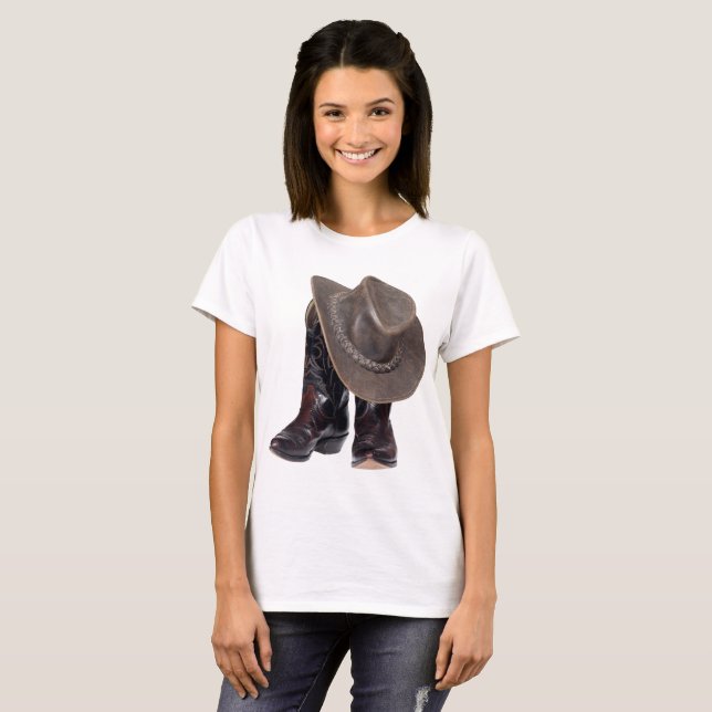 Cowboy Boots and Hat T-Shirt (Front Full)