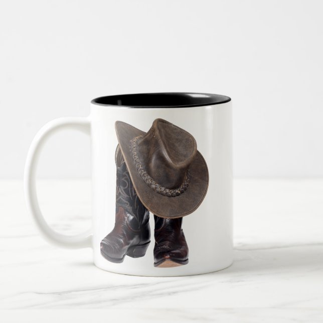 Cowboy Boots and Hat Two-Tone Coffee Mug (Left)