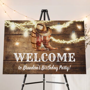 Cowboy Boots and Hat Welcome Foam Board