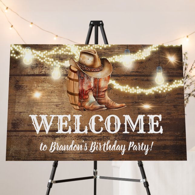 Cowboy Boots and Hat Welcome Foam Board (In Situ (Stand))