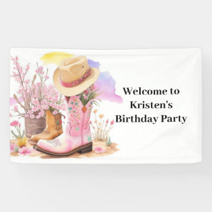 Cowboy Boots and Hats Birthday Banner