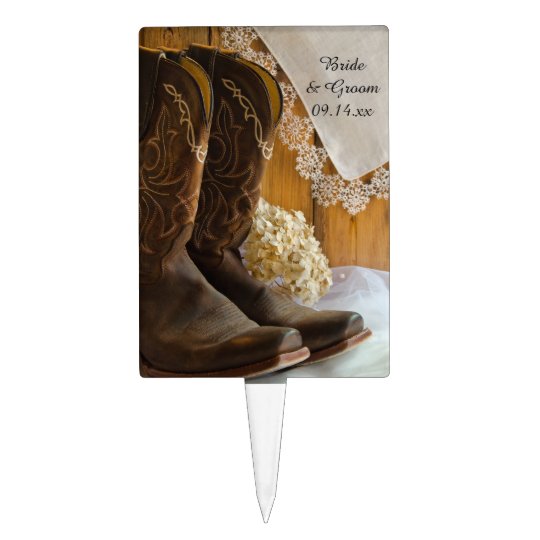 Cowboy Boots And Lace Country Western Wedding Cake Topper Zazzle Com