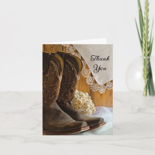 Cowboy Boots and Lace Western Bridesmaid Thank You