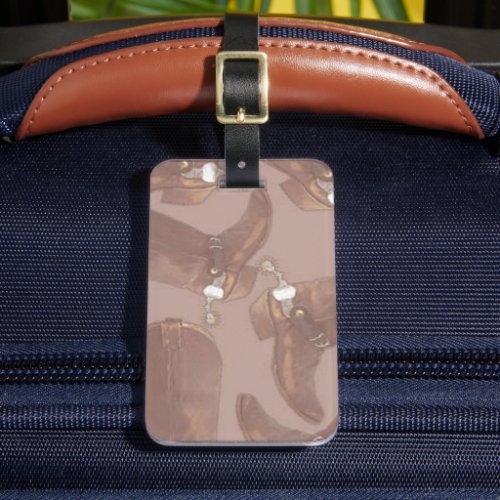 Cowboy Boots and Spurs  Luggage Tag