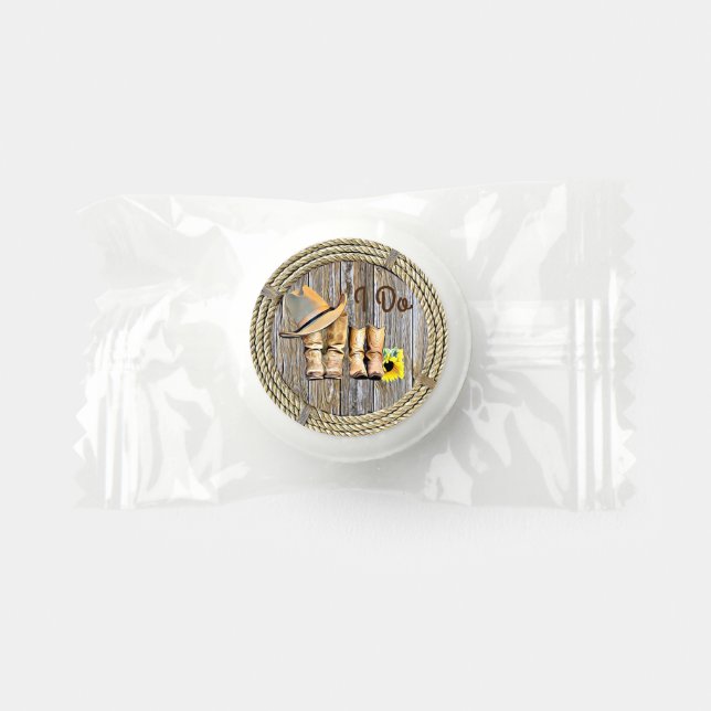 Cowboy Boots and Sunflowers Wedding I Do Life Saver® Mints (Front)