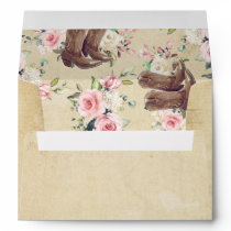 Cowboy Boots and Watercolor Flowers Western Envelope