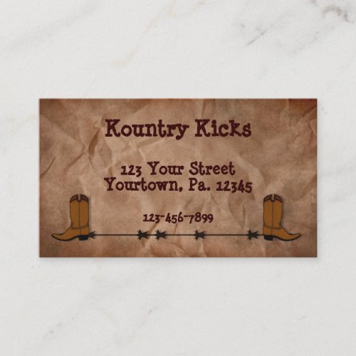 Cowboy Boots Business Card