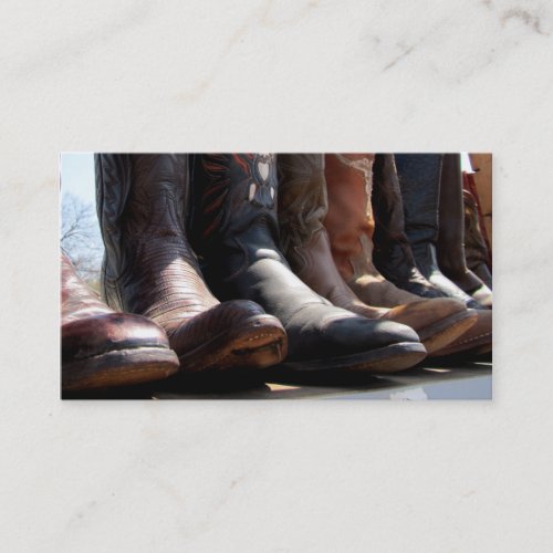 Cowboy Boots Business Card Vintage