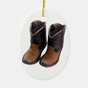 Cowboy Boots Ceramic Ornament