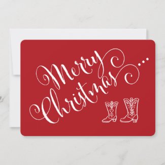 Cowboy Boots Christmas Card