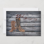 Cowboy Boots Country 50th Wedding Anniversary Invitation at Zazzle