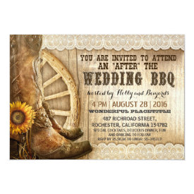 Cowboy Boots Country Western After Wedding BBQ Card