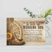 Cowboy Boots Country Western After Wedding BBQ Invitation (Standing Front)
