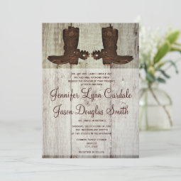 Cowboy Boots Country Western Wedding Invitations | Zazzle