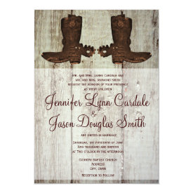Cowboy Boots Country Western Wedding Invitations