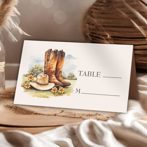 Cowboy Boots Country Western Wedding  Place Card