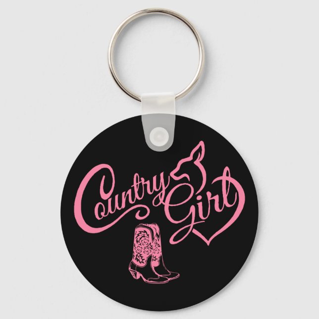 Cowboy Boots Cowgirl Country Western Farm Horse Keychain (Front)