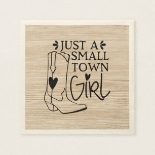 Cowboy Boots Cowgirl Country Western Wood Napkins