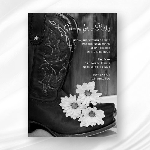 Boots and Daisies Country General Party Invitation
