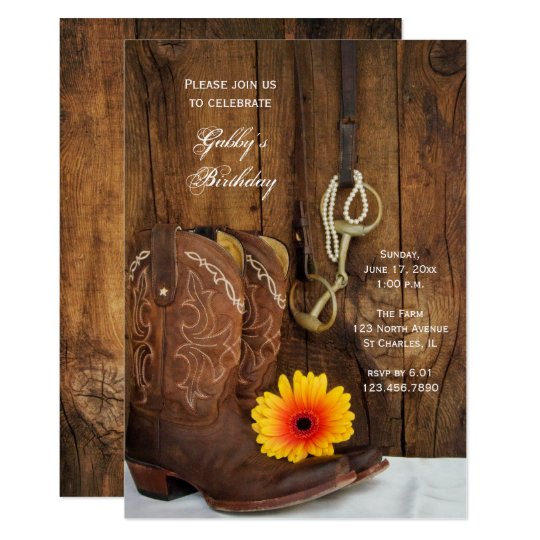 Birthday Party Invitations Boots 1