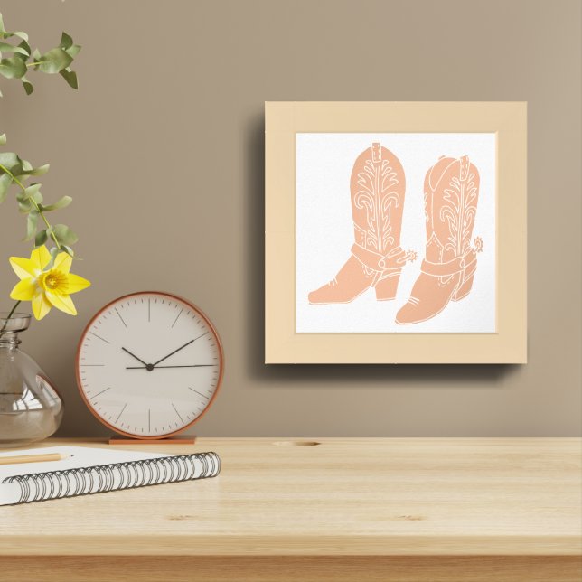 Cowboy Boots design Framed Art (Table Top)