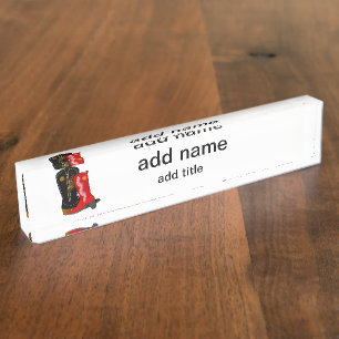 Cowboy Boots Desk Name Plate