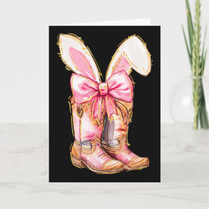 Cowboy Boots Easter Bunny Howdy Coquette Card