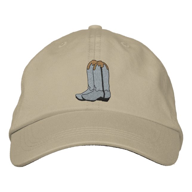 Cowboy Boots Embroidered Baseball Cap (Front)