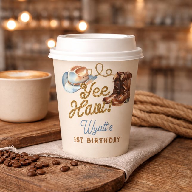 Cowboy Boots First Rodeo Birthday Paper Cups (Cowboy Boots First Rodeo Birthday Paper Cups)