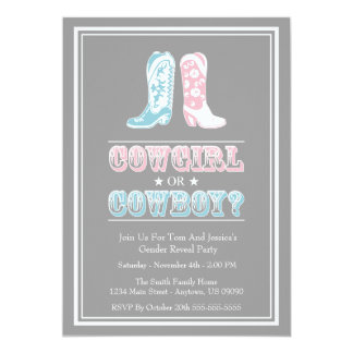 Cowboy Boots Gender Reveal Party Invitations