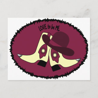 COWBOY BOOTS - GIRL - LOVE TO BE ME.png Postcard