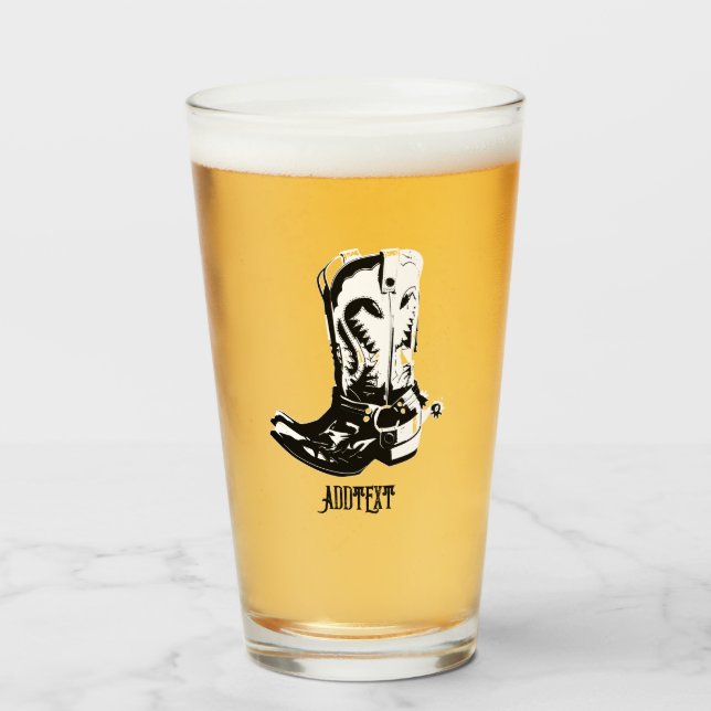 Cowboy boots glass (Front Filled)