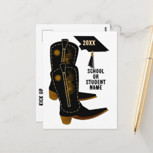 Cowboy Boots Graduation Postcard