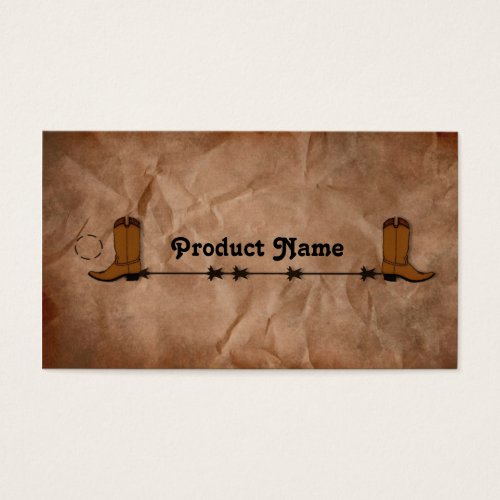 Cowboy Boots Hang Tag Business Card Templates