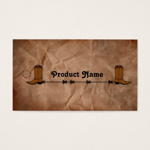 Customizable Cowboy Boots Hang Tag Business Card Templates