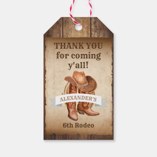Cowboy Boots Hat and Lasso Gift Tags
