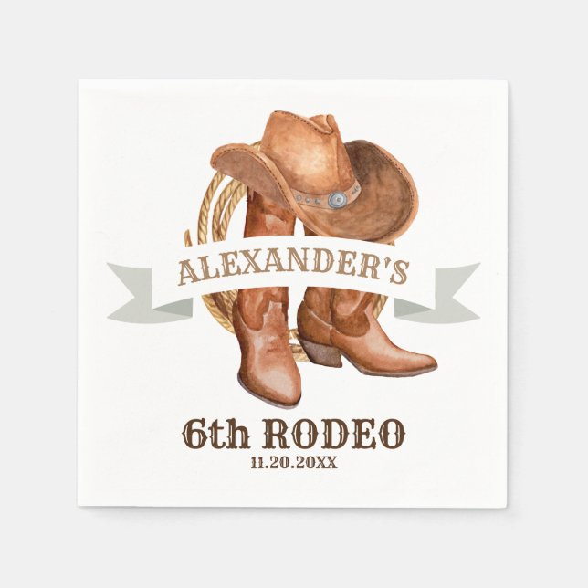 Cowboy Boots, Hat, and Lasso Napkins (Front)