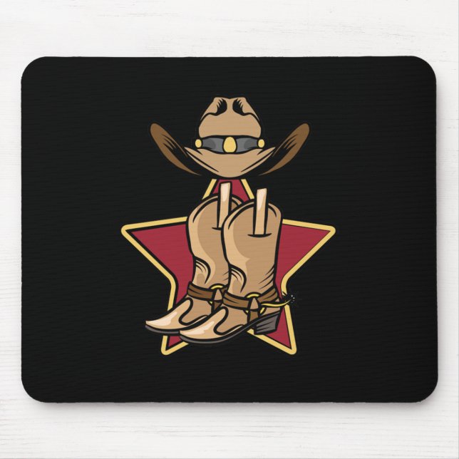 Cowboy Boots Hat Line Dance Country Music Gift Mouse Pad (Front)
