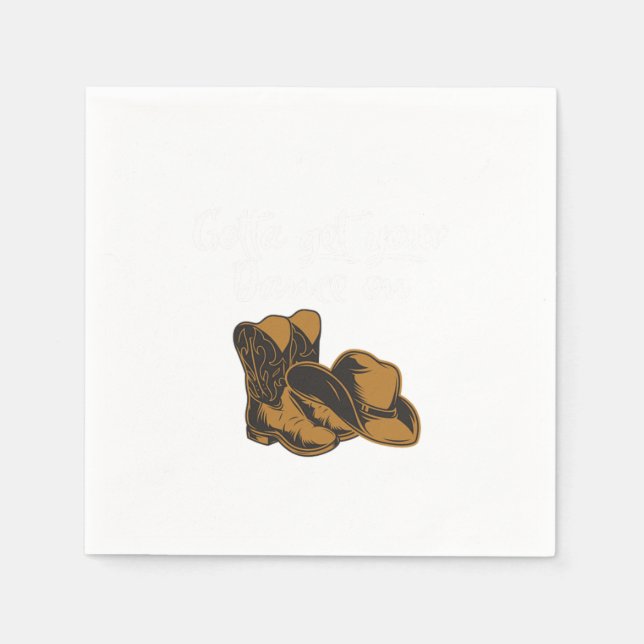 Cowboy Boots Hat Line Dance Music Country Gift Napkins (Front)