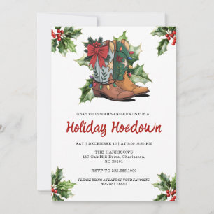 Cowboy Boots Holiday Celebration, Editable Country Invitation