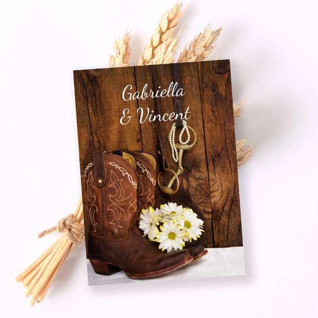 Cowboy Boots Horse Bit Country Wedding Flat Notes (Creator Uploaded)