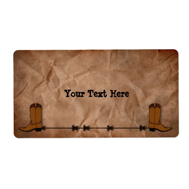 Cowboy Boots Label (Front)